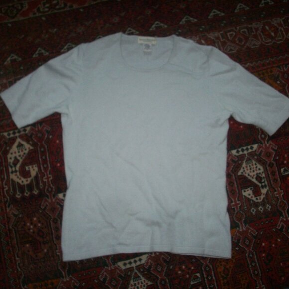 Banana Republic Cardigan Womens Small Cashmere Light Blue Short Sleeve Sweater - Picture 1 of 14